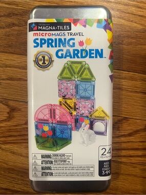 microMags Travel Spring Garden Magnetic Building Set - Pink & Green